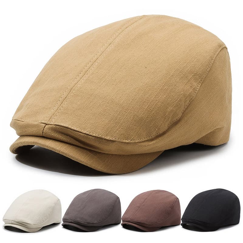 Men's Hats British Style Retro Beret Men's Solid Color Versatile Simple Forward Hat Outdoor Leisure Fashion Duckbill Cap