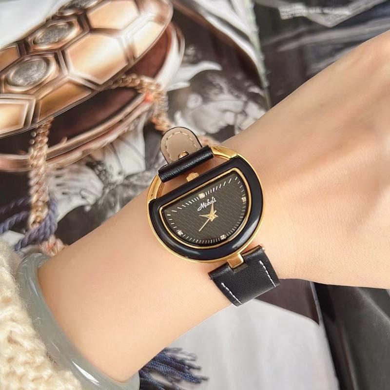 Mishali new semicircular watch Korean fashion belt ladies watch simple temperament