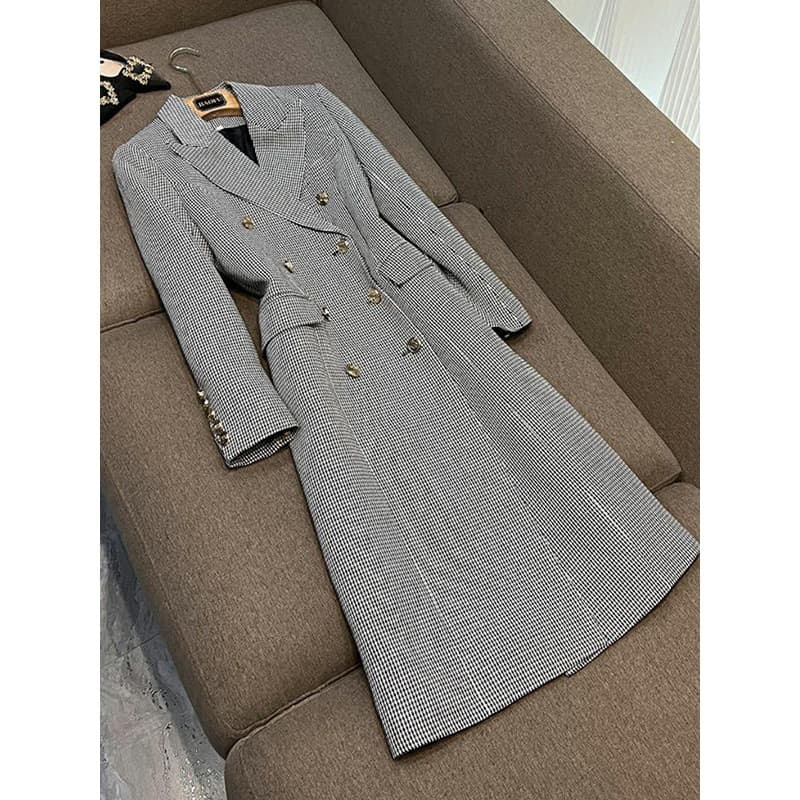 Women's Clothing 2024 Spring and Autumn new high quality coat jacket classic houndstooth high end women's windbreaker and handsome