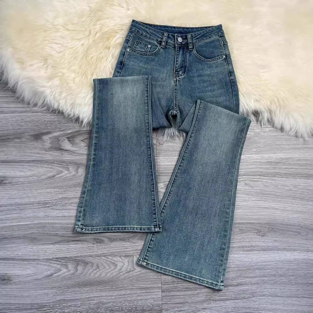 Women's Clothing Retro Flared Jeans High Waist Loose Versatile Slim Flared Pants