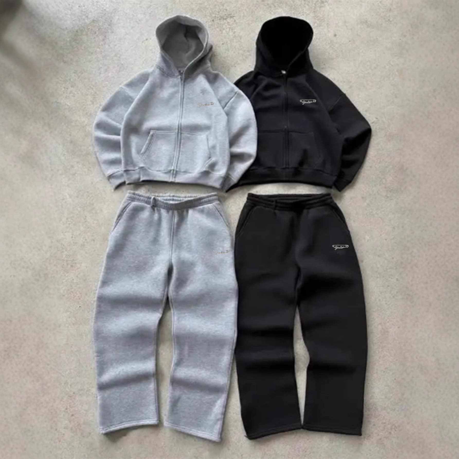 Men's Clothing Autumn And Winter Men's Trendy Hooded Pin Print Sports Casual Comfortable Suit