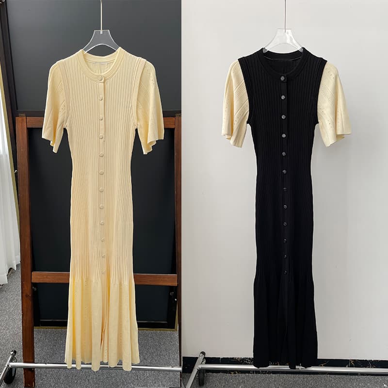 Women's Clothing Elegant Slim Knitted Dress
