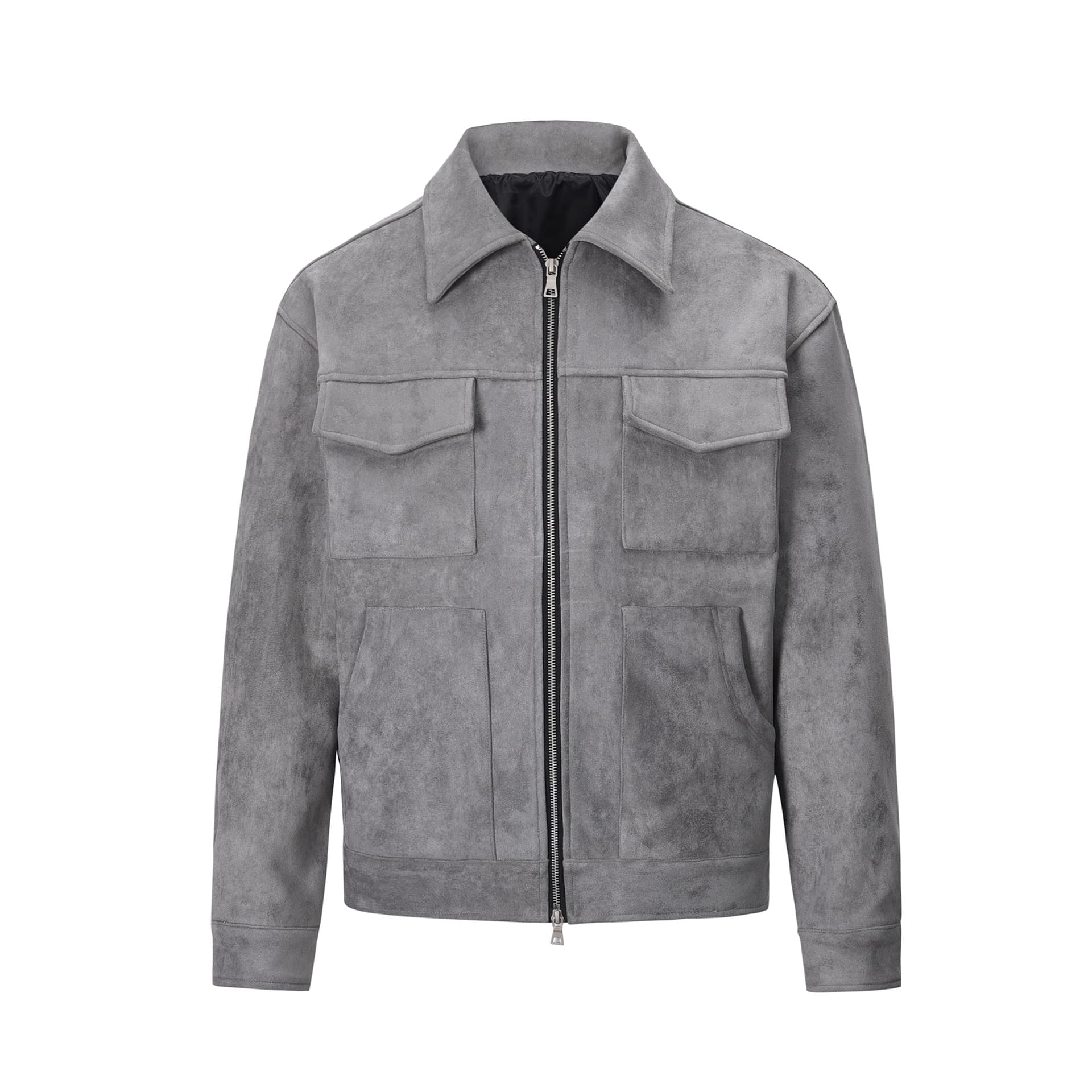 Veste en daim unisexe style streetwear, fermeture éclair, manteau épais décontracté, grande poche, épaisseur standard
