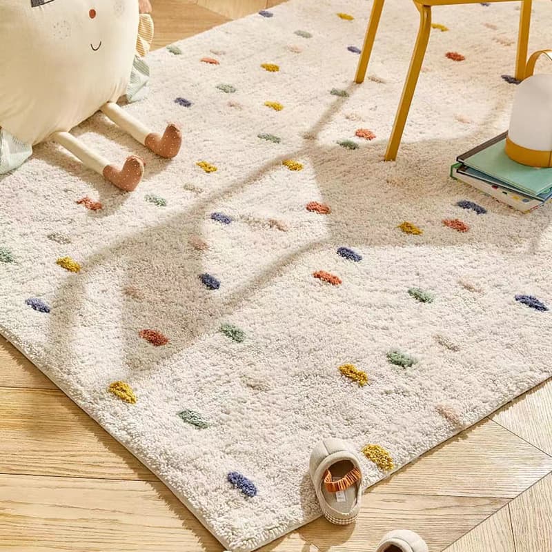 Cross-Border Fresh Style Carpet For Living Room, Machine Washable Cartoon Children's Room Carpet,