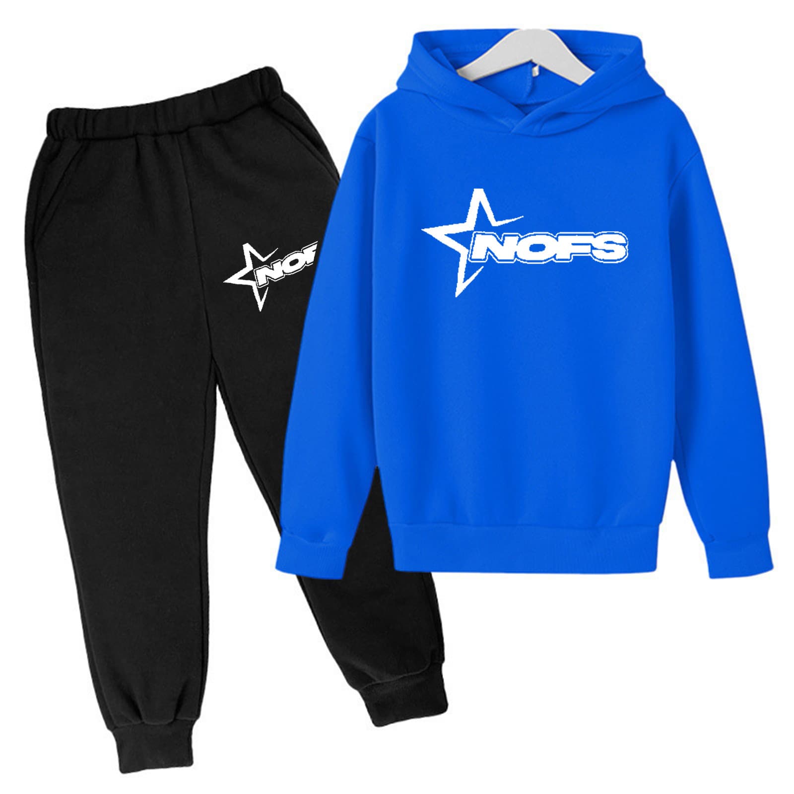 Ensemble deux pièces pour enfants, sweat-shirt à capuche ample, décontracté, en polaire, pour garçons et filles, automne et hiver