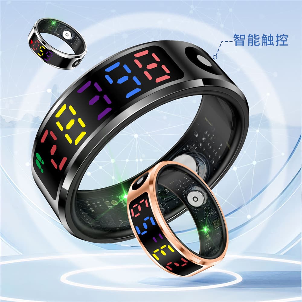 New R12 Display Smart Heart Rate Blood Oxygen Sleep Health Monitoring Sports Band Color Screen Ring