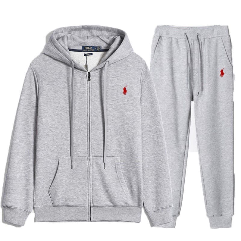 Ensemble cardigan brodé RL Pony printemps-automne pour homme et femme, fermeture éclair, veste à capuche + pantalon