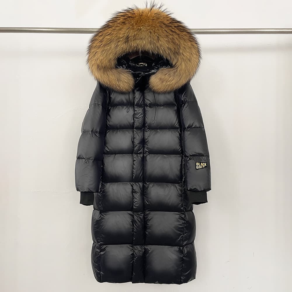 Women's Clothing Premium Gold Goose Down Coat Extra Warm Long Parka With Detachable Fur Hood Winter Overcoat With Luxurious Fox/Raccoon Fur Trim​