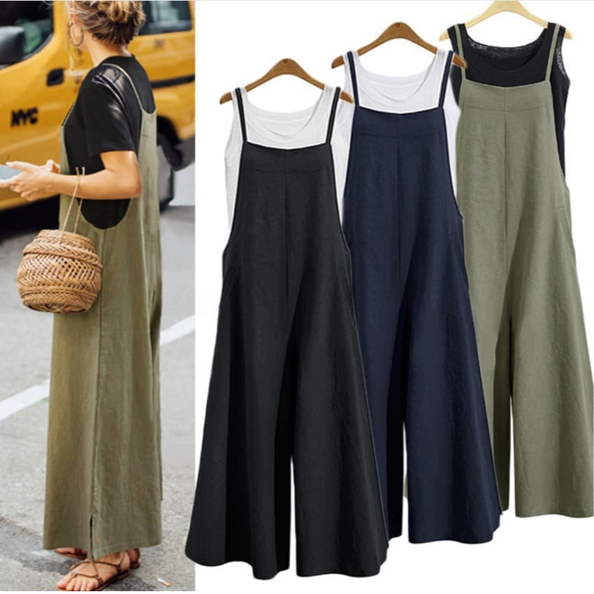 Women's clothing loose jumpsuit wide leg pants casual jumpsuit