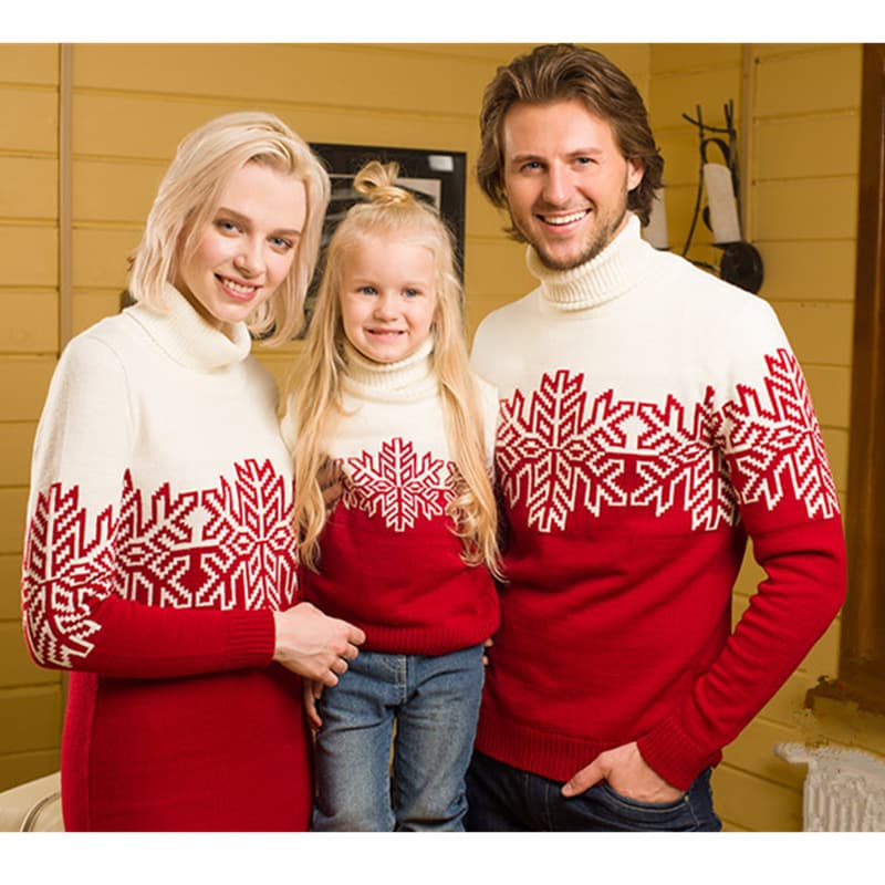 Women's Christmas family sweater Christmas jacquard sweater