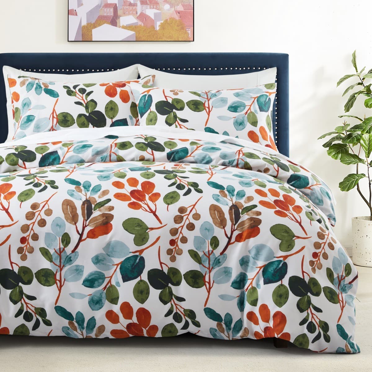 Fresh Flowers Leaves And Branches Quilt Cover Home Textile Bedding Three Piece Set