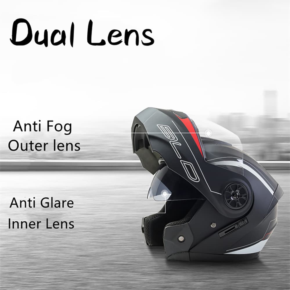 Motorcycle helmet full helmet double lens uncovered helmet four seasons universal summer Riding helmet