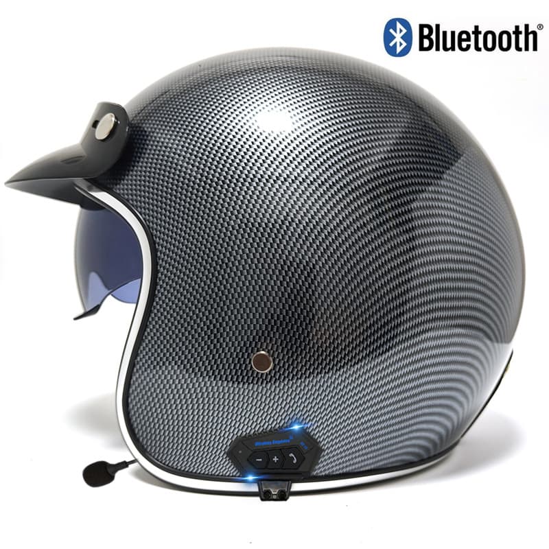 Retro 3/4 Motorcycle Helmet With Bluetooth – Lightweight ABS Shell, Detachable Mask & Vintage Styling For Men & Women (S-XXL)