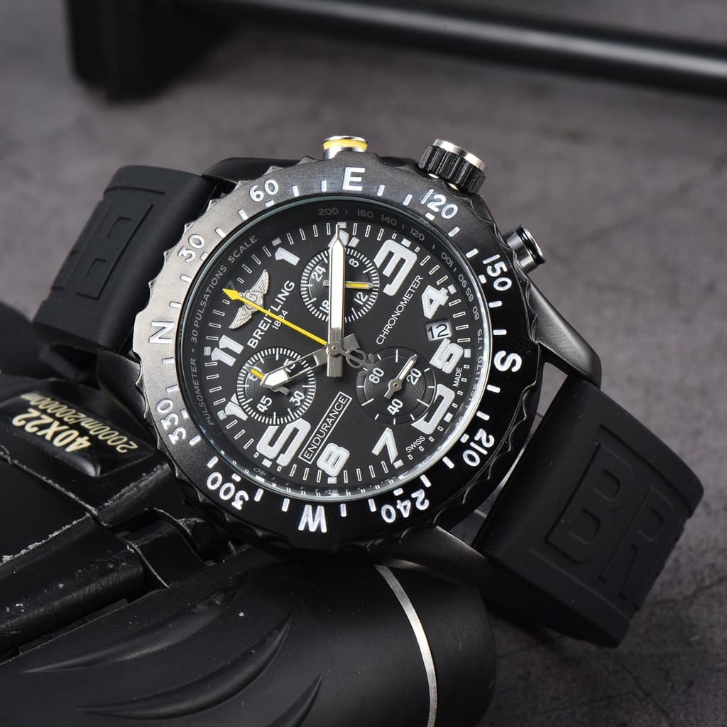 Montre à Quartz étanche 3Atm pour hommes, toutes fonctions, montre-bracelet colorée, calendrier, chronographe
