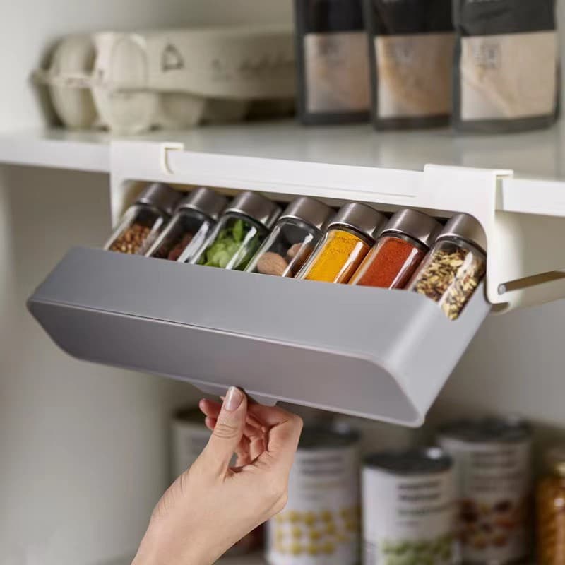 Plastic Seasoning Bottle Storage Rack Kitchen Seasoning Bottle Seasoning Box Hanging Spice Jar Rack Home Free Punching