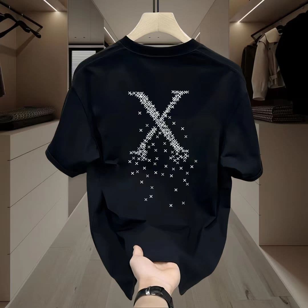 Women's Large Size Loose Round Neck Printed Bottoming Shirt Half Sleeve Short Sleeve T-Shirt Top Trend