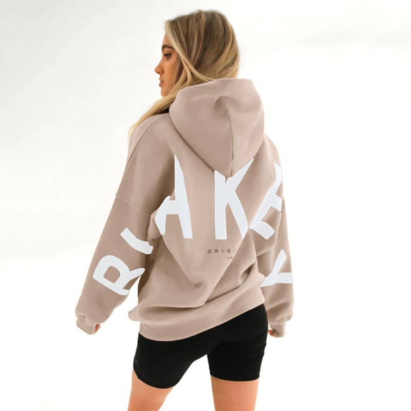 Sweat à capuche ample à manches longues pour femmes