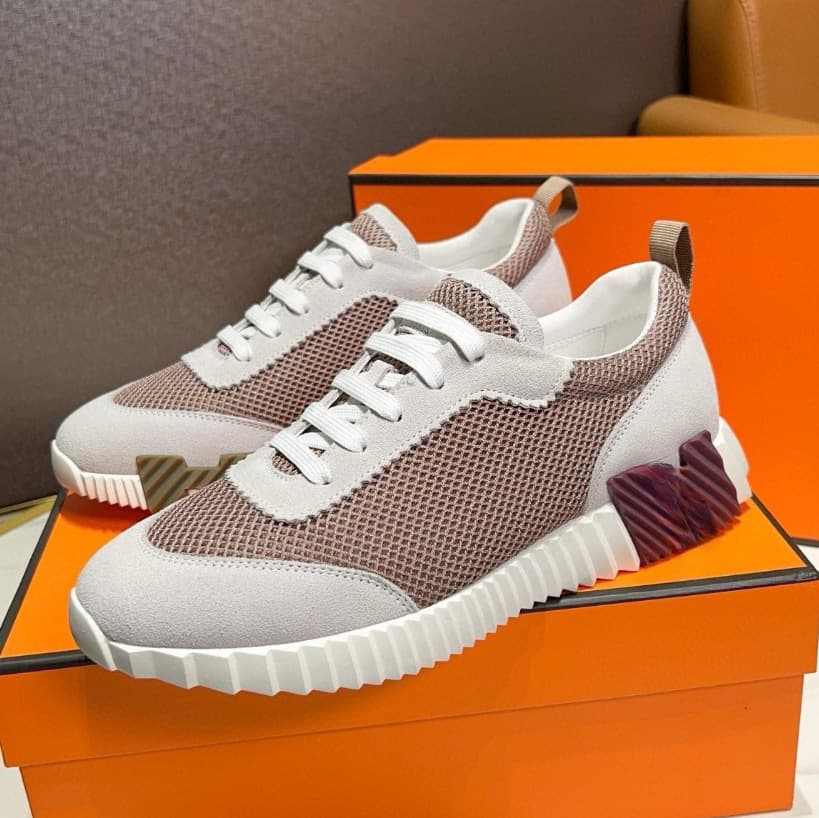 Baskets décontractées de marque H pour couple, chaussures de course respirantes, confortables et à lacets, en cuir véritable et à blocs de coule