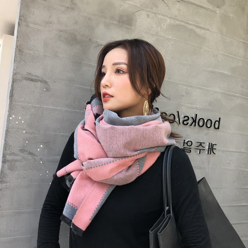 Écharpe pied-de-poule simple pour femme, nouvelle collection automne-hiver, légère et luxueuse, longue section, châle chaud en cachemire épais