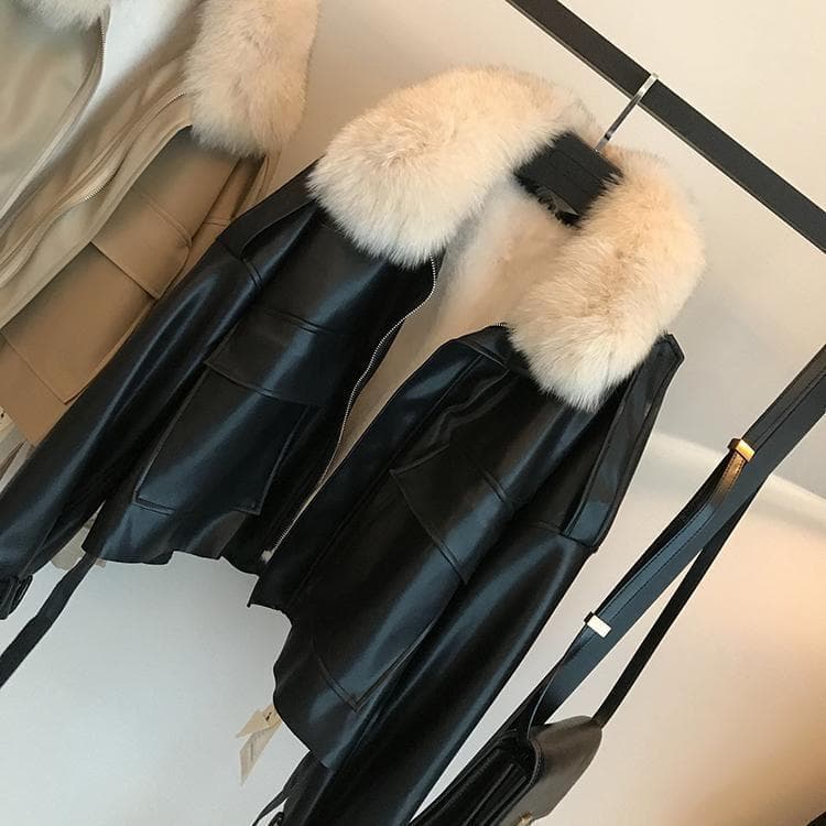 Women's Clothing Fur And Thick Fur Coat Short Can Be Detachable Fox Fur Fur Collar Fur Coat