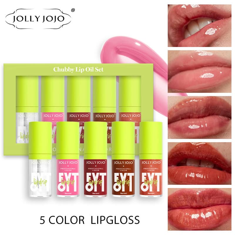 JOJO lip gloss lip oil set moisturizing mirror lip glaze plump lips transparent lip gloss wholesale