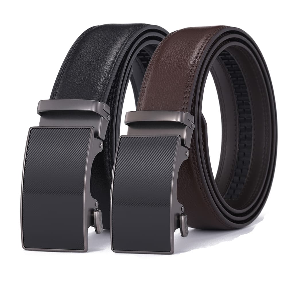 Men's Premium Cowhide Leather Belt With Automatic Buckle - Business & Casual Wear