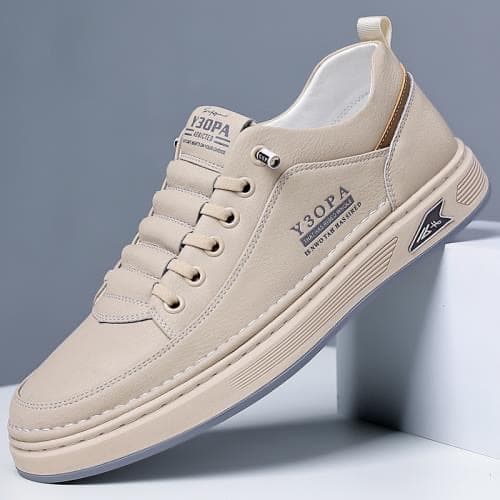Spring Men's Trendy Sports Shoes White Breathable Casual Thick Soled Shoes All Match Stylish Footwear
