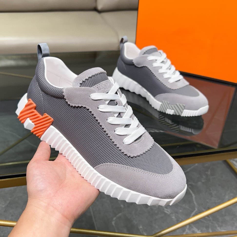 Baskets décontractées de marque H pour couple, chaussures de course respirantes, confortables et à lacets, en cuir véritable et à blocs de coule