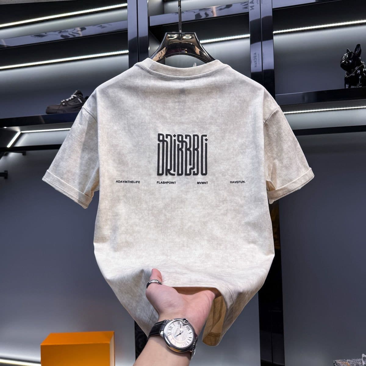 Men's Short Sleeve T-Shirt 2026 Trendy Tie Dye American Style Summer Casual Breathable Cotton Printed Top in White Black