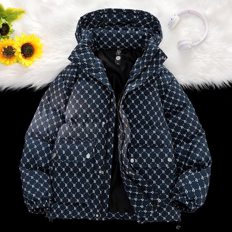 ​​Men's Winter Hooded Cotton Jacket - Thickened Warm Coat For Youth, Casual Loose Fit Zip-Up Outerwear With Side Pockets​​