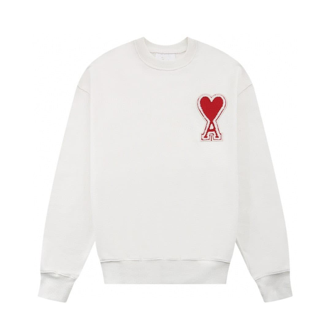 Serviette de tête brodée tendance grand cœur unisexe décontracté ample 320 coton sweat à capuche