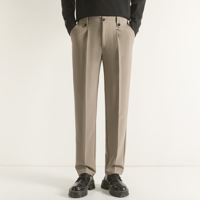 Men's Clothing Black Suit Trousers Men's Business Formal Straight Men's Trousers Drape Free Ironing Casual Suit Trousers Men