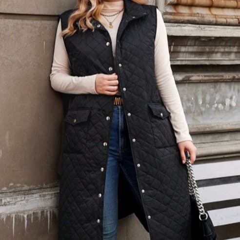 ​​Plus-Size Quilted Vest – Lightweight Puffer Vest For Women, Trendy & Versatile Layering Piece For Fall & Winter​​