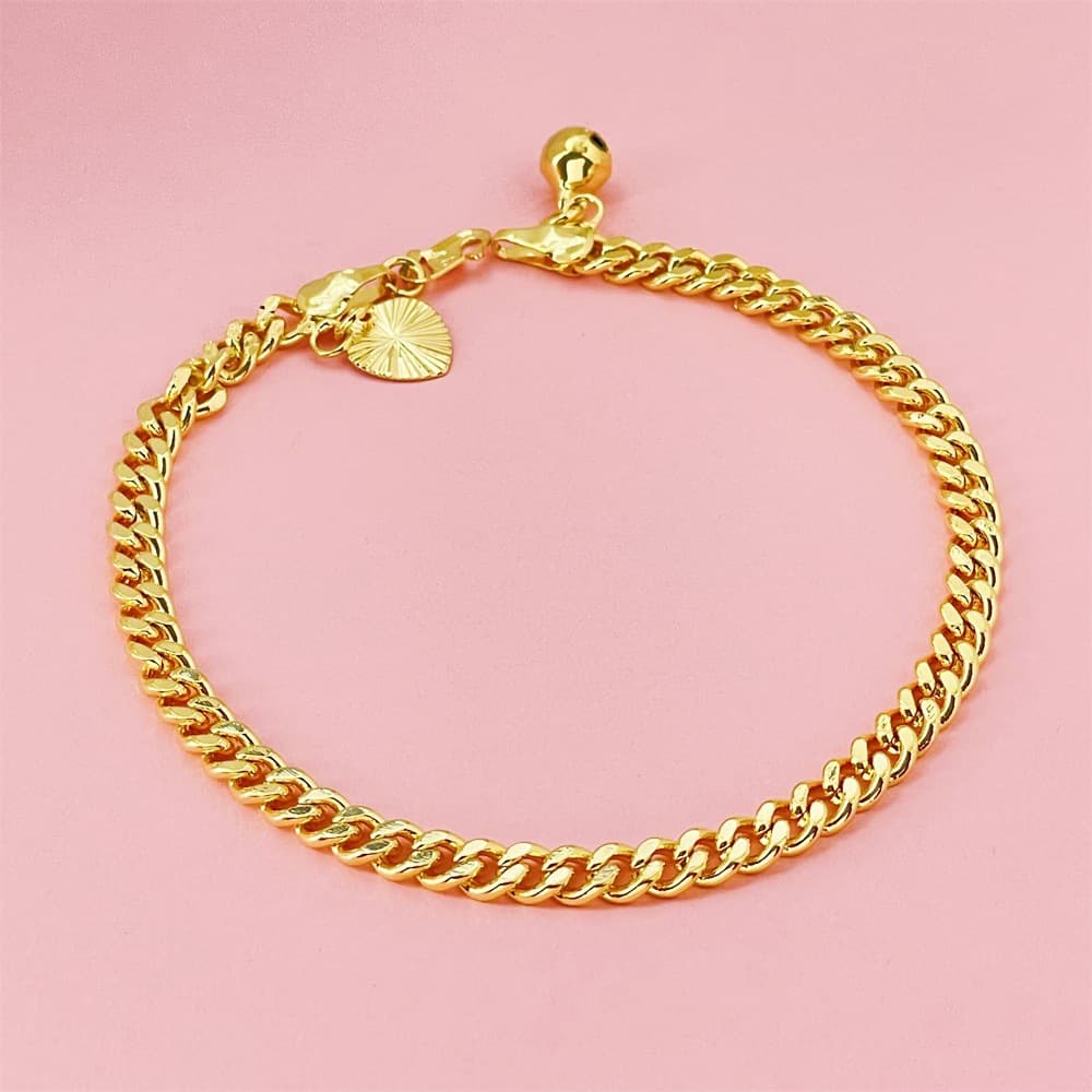 Gold Plated 4MM Sideways Bracelet Fashion