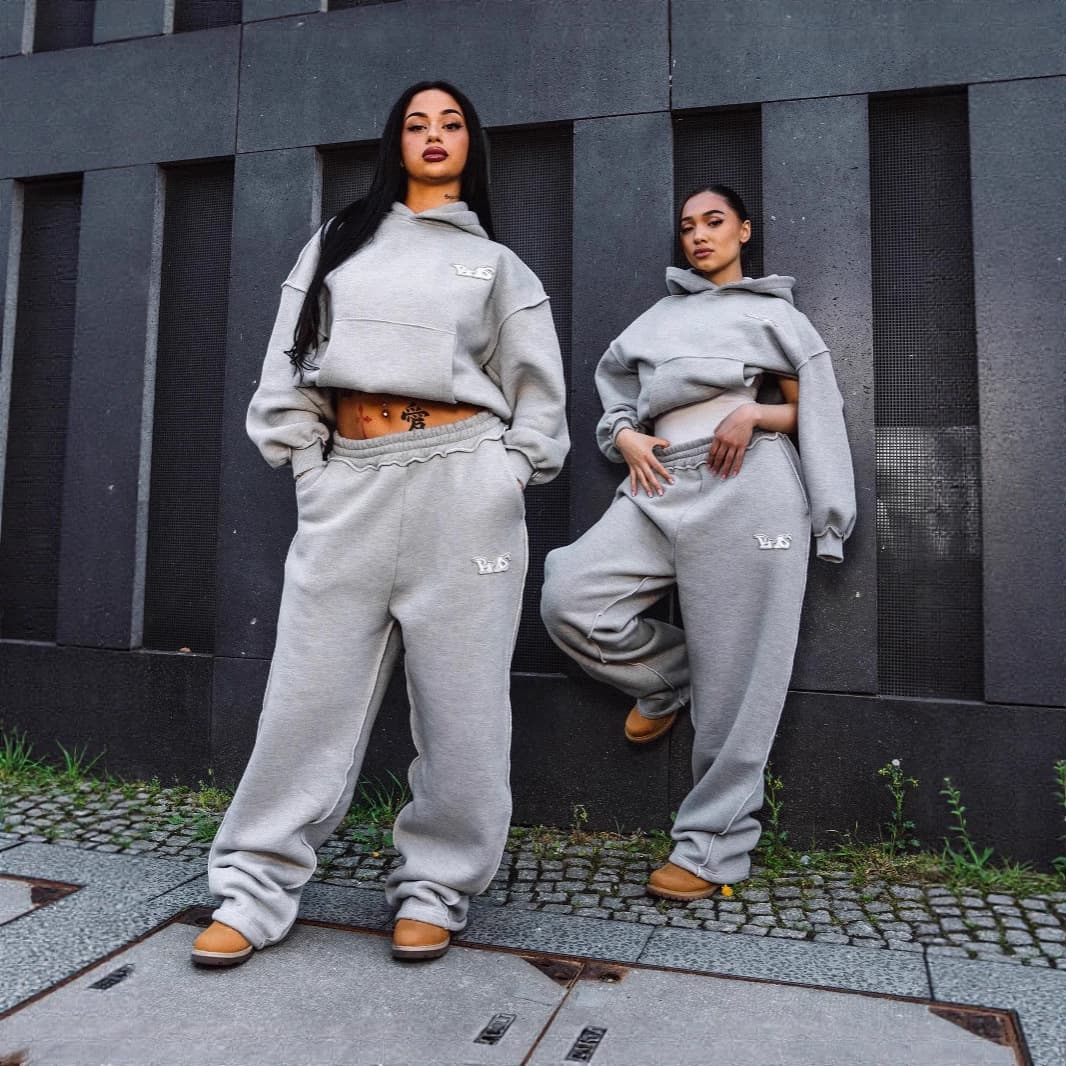 Minimalist Embroidered Hoodie & Joggers Set | Unisex Streetwear | 3D Stitch Detailing | Oversized Fit | Polyester Comfort | S-XL
