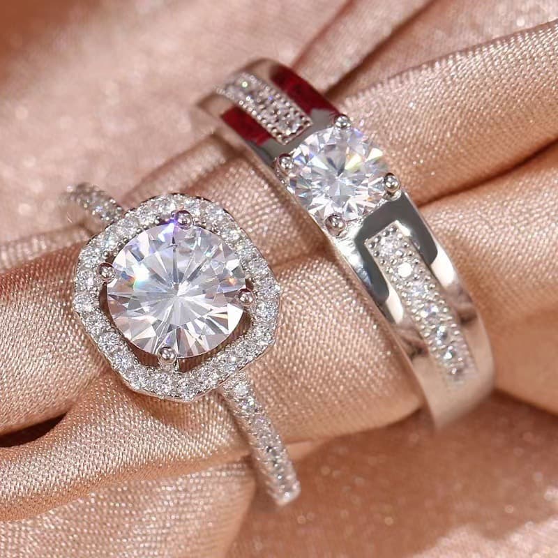 Wedding Wedding Diamond Ring For Men And Women, A Pair Of Adjustable Opening Ceremony Rings For Brides Marriage Proposal Rings