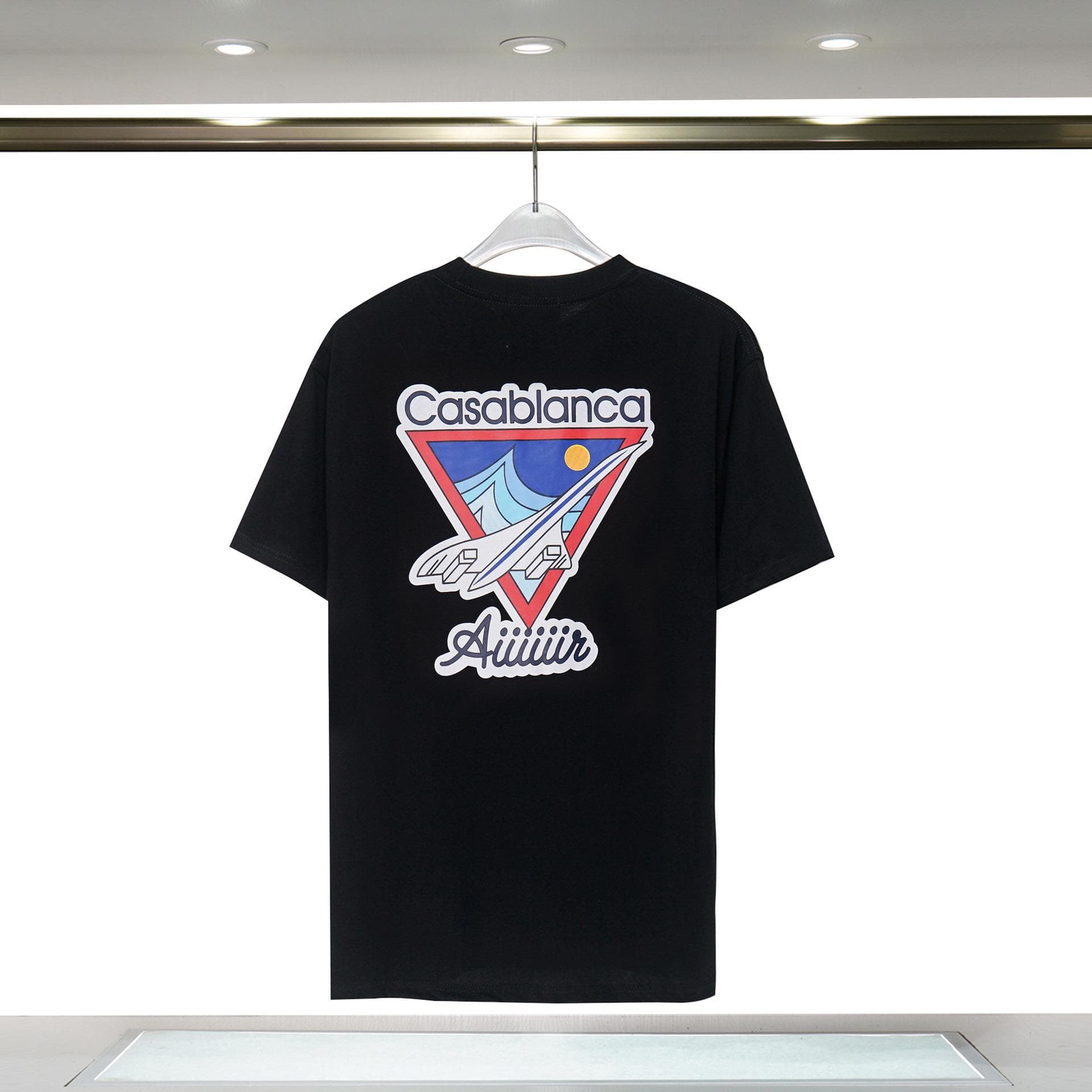 Vêtements pour hommes 24 nouveaux styles Illusion Gate Letter Printing T-shirt à manches courtes à col rond personnalisé