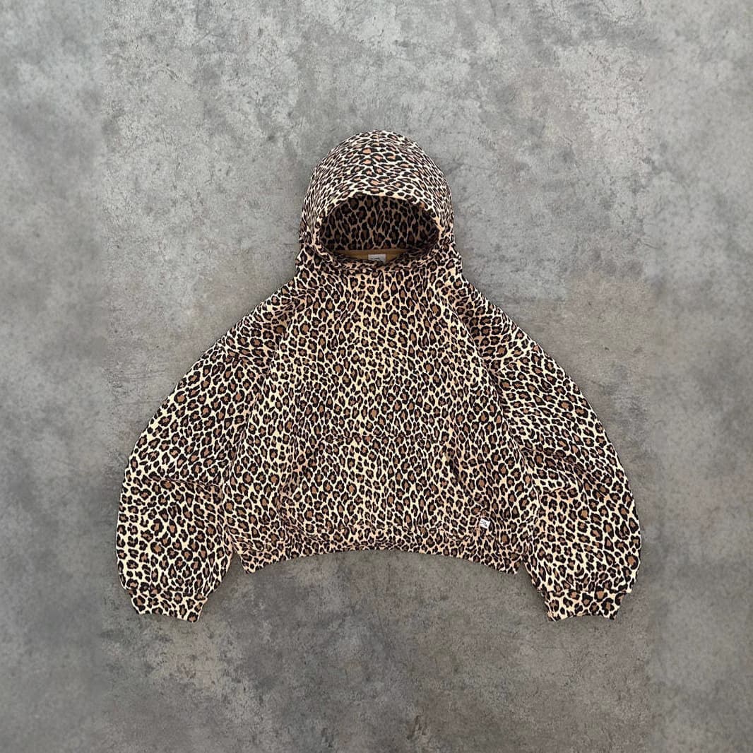 Y2k Retro Leopard Print Hooded Sweatshirt Couple Harajuku Style Hip Hop Zipper Pullover Sweatshirt