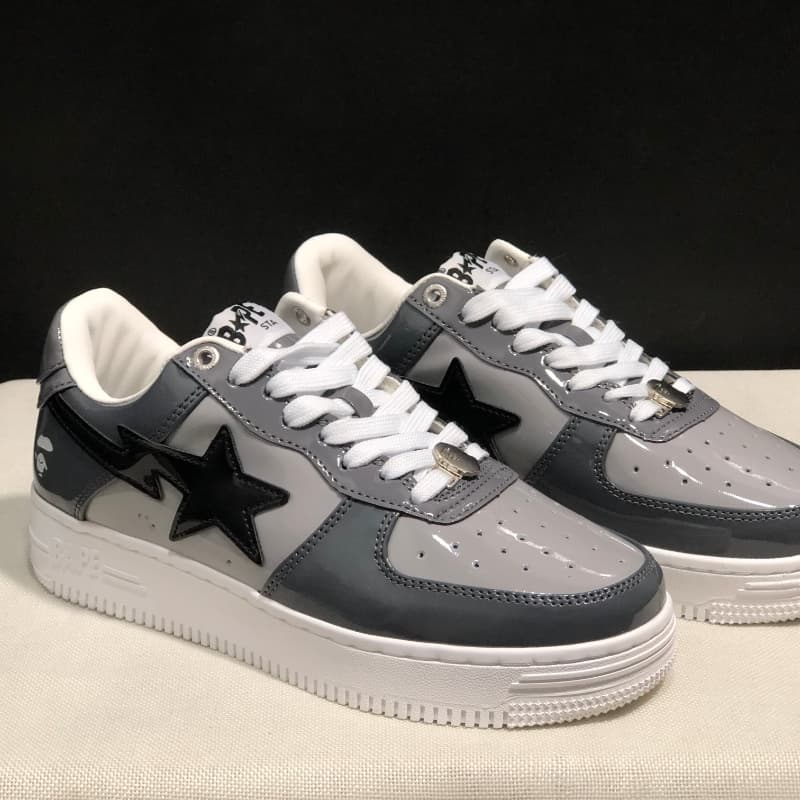 Bapes Sta To Low Ape Head Chaussures de sport basses en cuir laqué classique