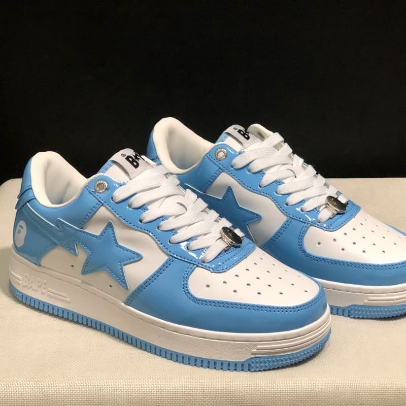 Bapes Sta To Low Ape Head Chaussures de sport basses en cuir laqué classique