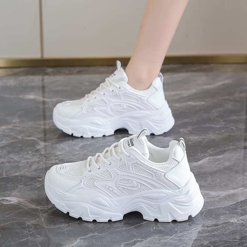 Women's Hot Selling Dad Shoes For Women New Breathable Height Enhancing Thick Soled Casual Shoes Fashionable All Match Sports Shoes