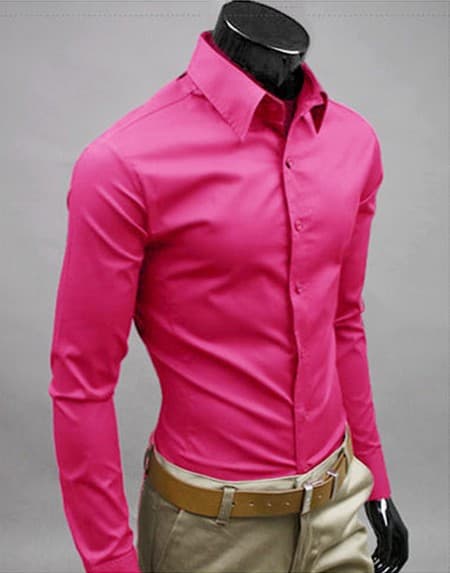 Men's fashion candy-colored long-sleeved shirt