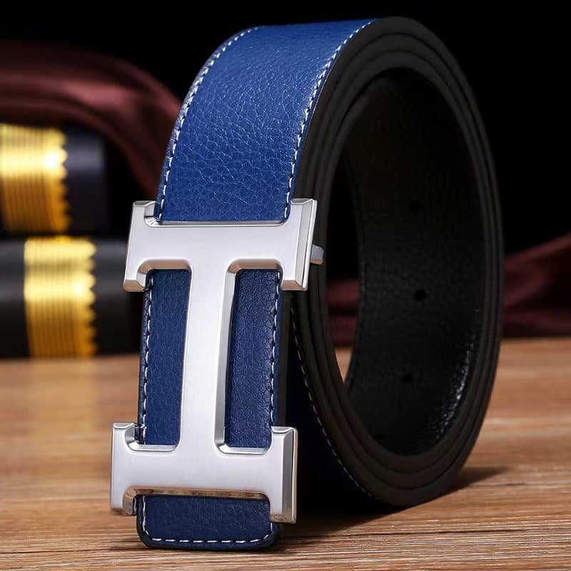 Ceinture H en cuir pour homme avec boucle lisse pour jeune personnalité, ceinture tendance tendance pour homme, ceinture polyvalente haut de gamme