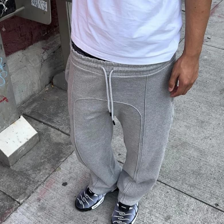 European And American Design Sweatpants Men's Street Casual Trousers Trendy Hip-hop Casual Trousers Loose Straight-leg Trousers