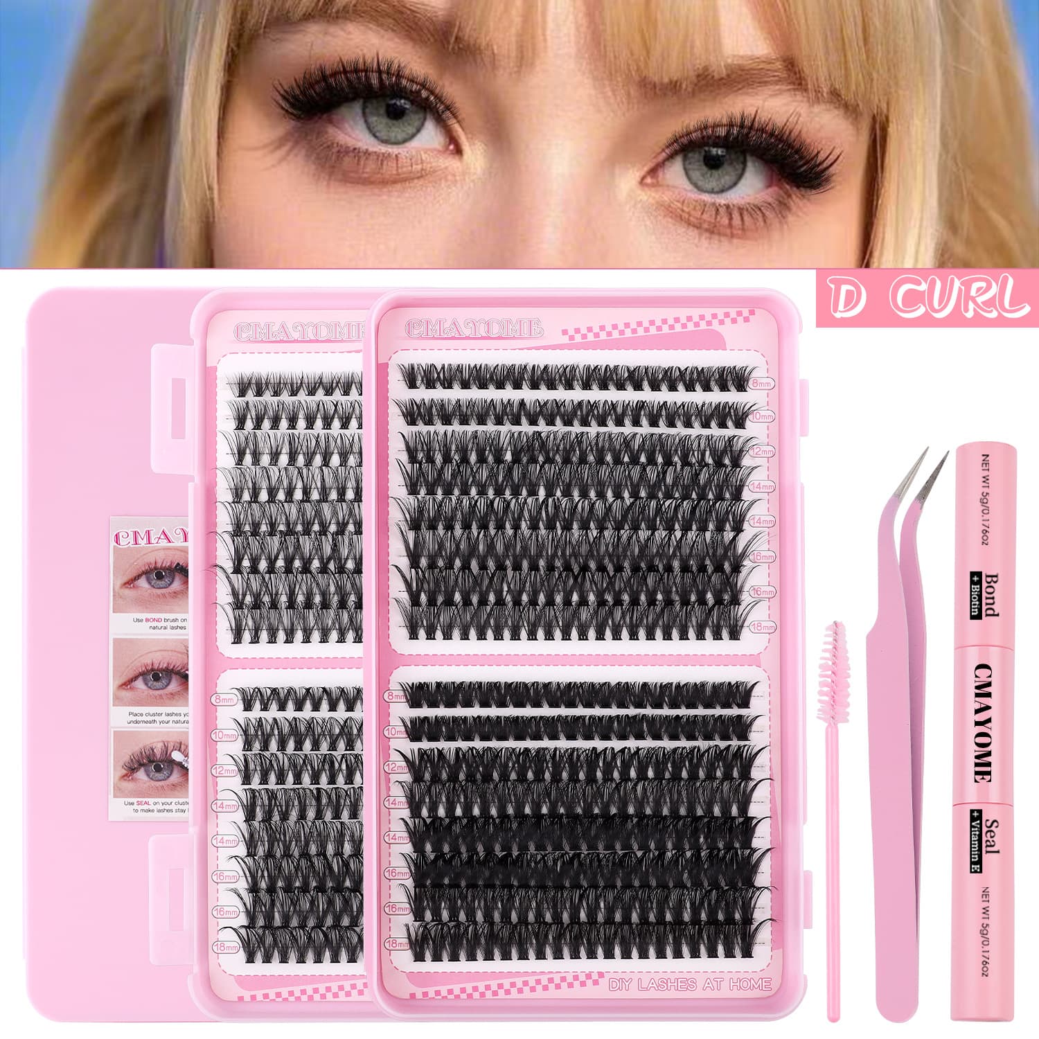 False Eyelashes Single Cluster Segmented DIY False Eyelash Book Set Daily Natural Long Soft 8 18D Curly Eyelashes