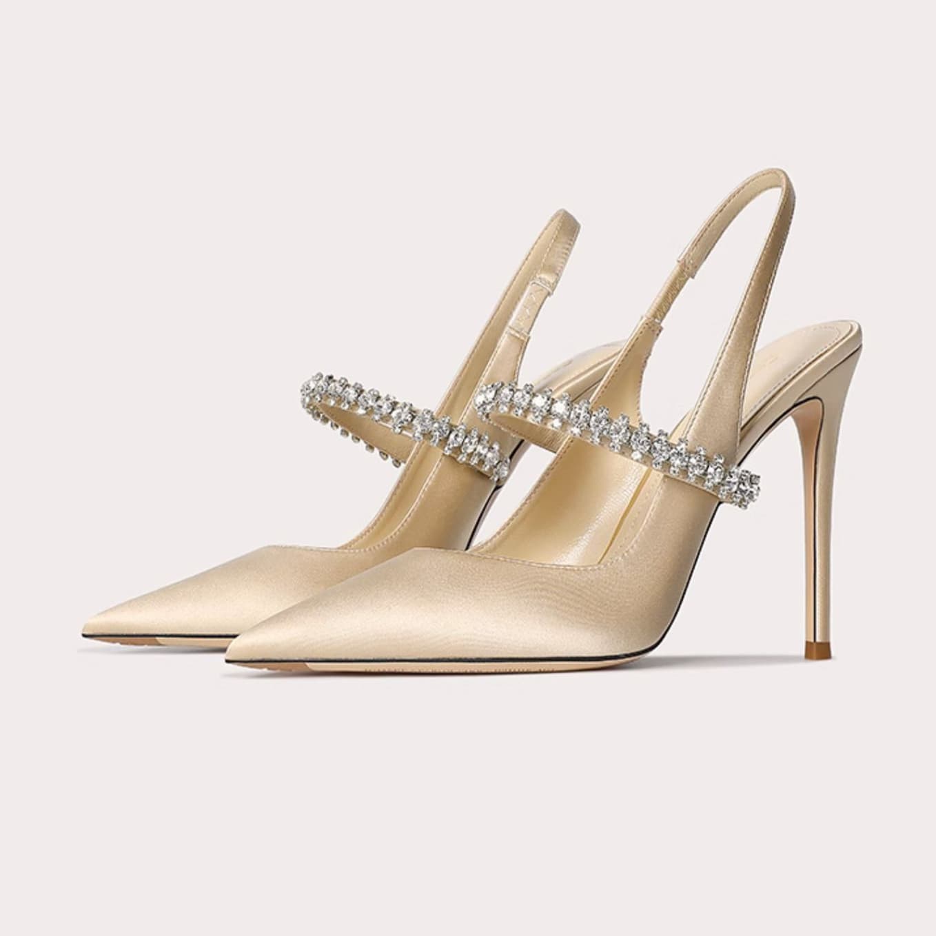 Women's Shoes Rhinestone Patent Leather Sandals New Fairy Style Nude Pointed Toe Stiletto High Heels