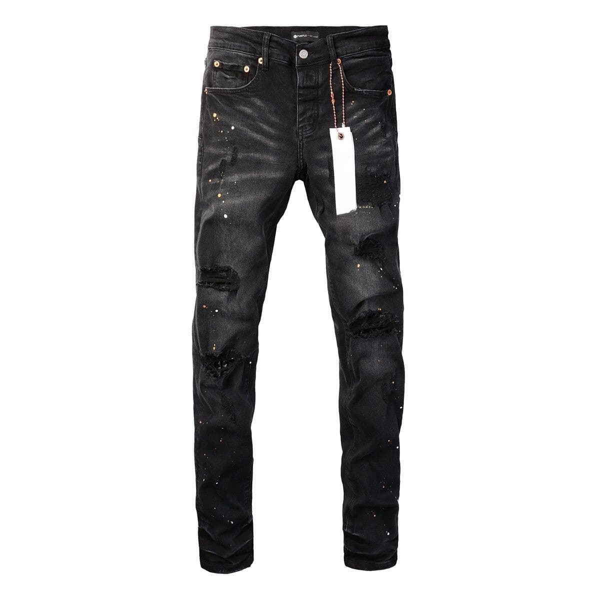 Men's Stretch Slim Fit Ripped Jeans - Distressed Black Denim Pants | Mid Rise Skinny Fit With High Street Fashion Edge