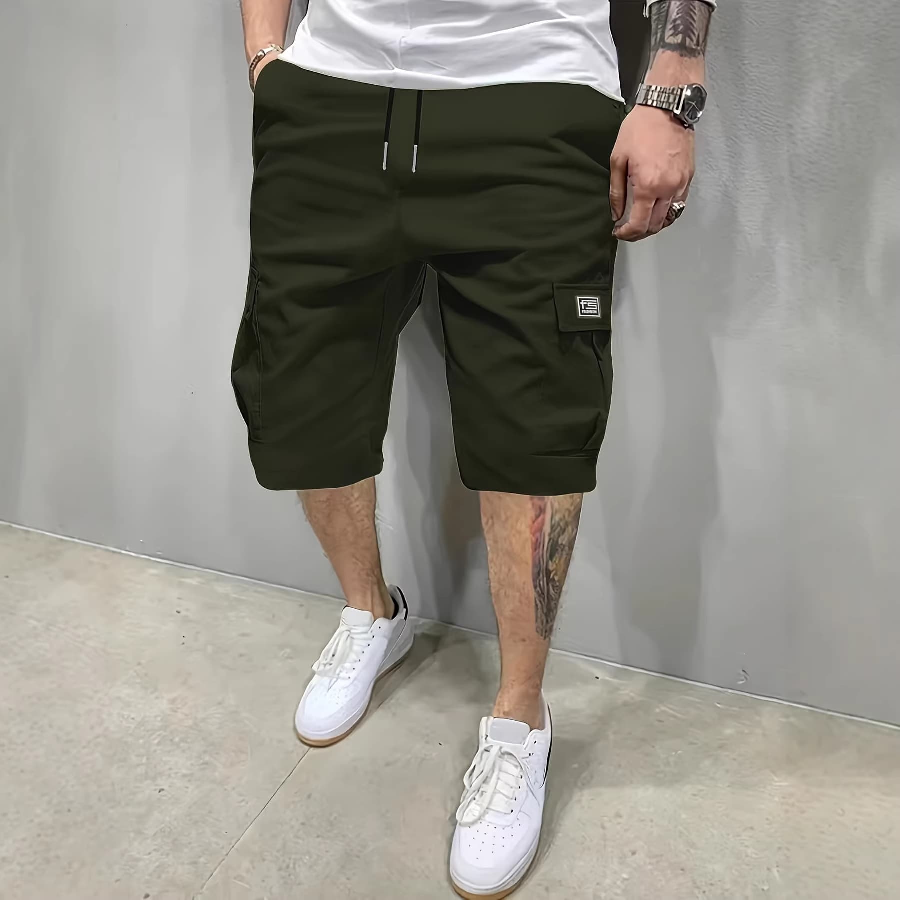 Men's Casual Cargo Shorts - Relaxed Fit Straight Leg Summer Shorts With Multiple Pockets, Lightweight Polyester, Comfortable For Outdoor Activities