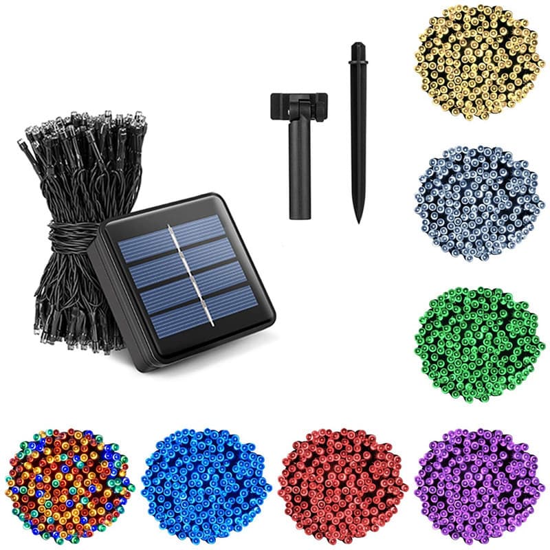 Christmas lighting festival outdoor waterproof courtyard Christmas copper wire string lights decorative lights LED solar light string