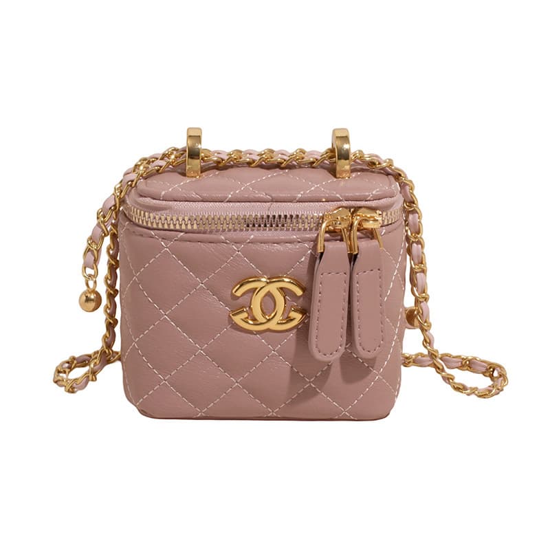 Sac bandoulière carré matelassé brodé à chaîne pour femme, collection printemps 2025
